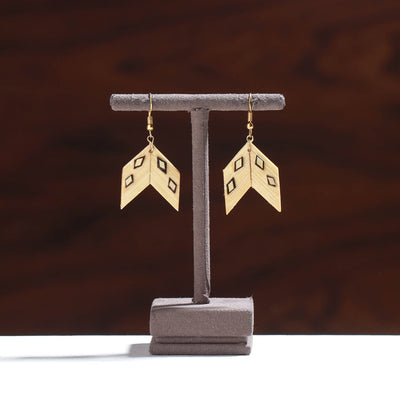  Handcrafted Rectangle Shaped Bamboo Earrings 