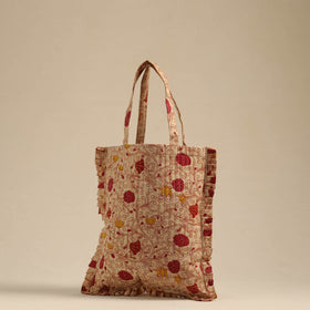  Beige Handcrafted Cotton Frill Jhola Bag Online in India