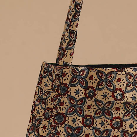 Beige - handcrafted cotton jhola bag 01