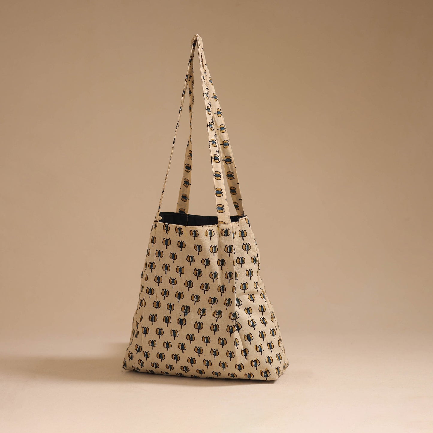 Beige - handcrafted cotton jhola bag 10