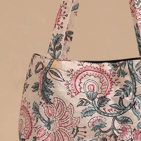 Beige - handcrafted cotton jhola bag 12