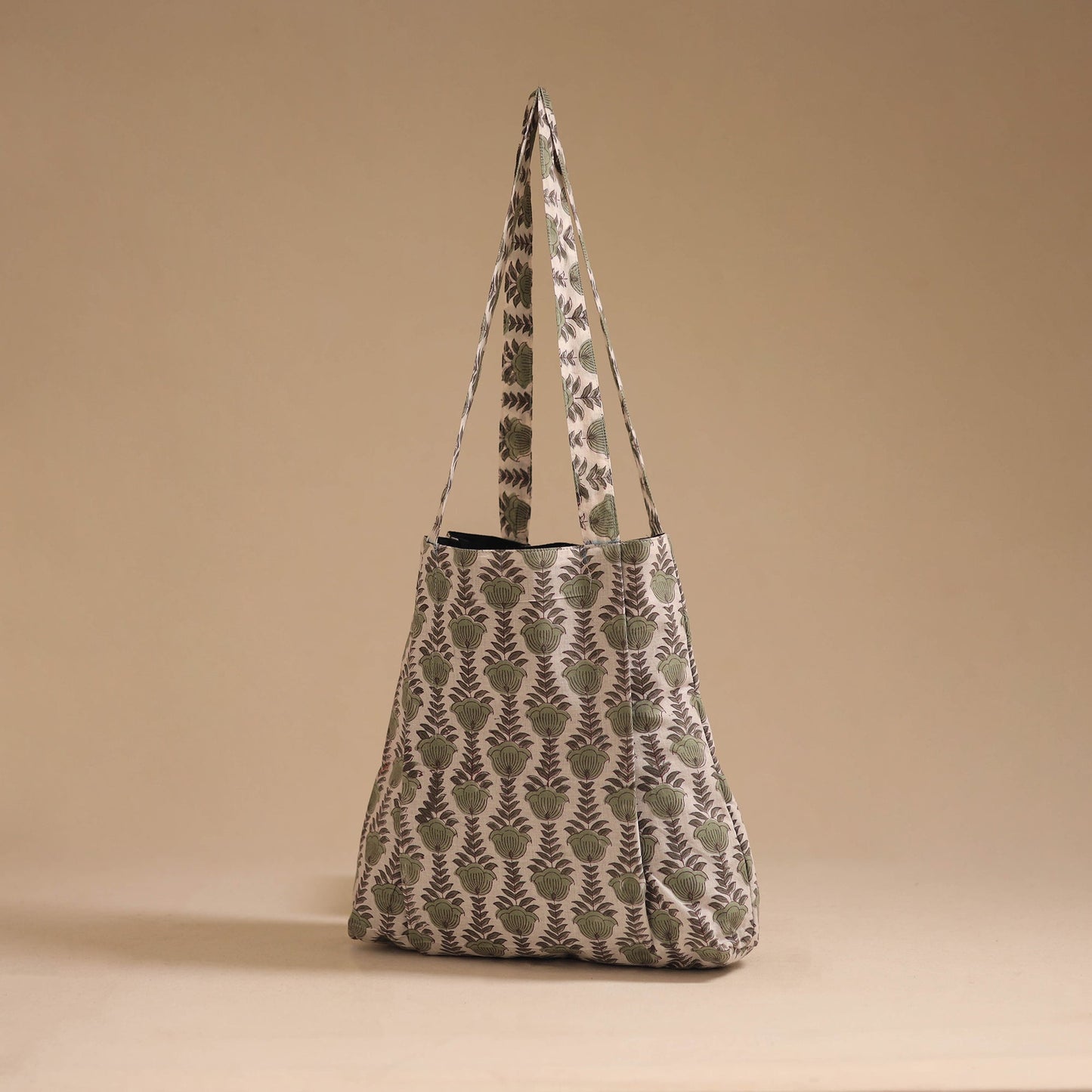 Beige - handcrafted cotton jhola bag 35