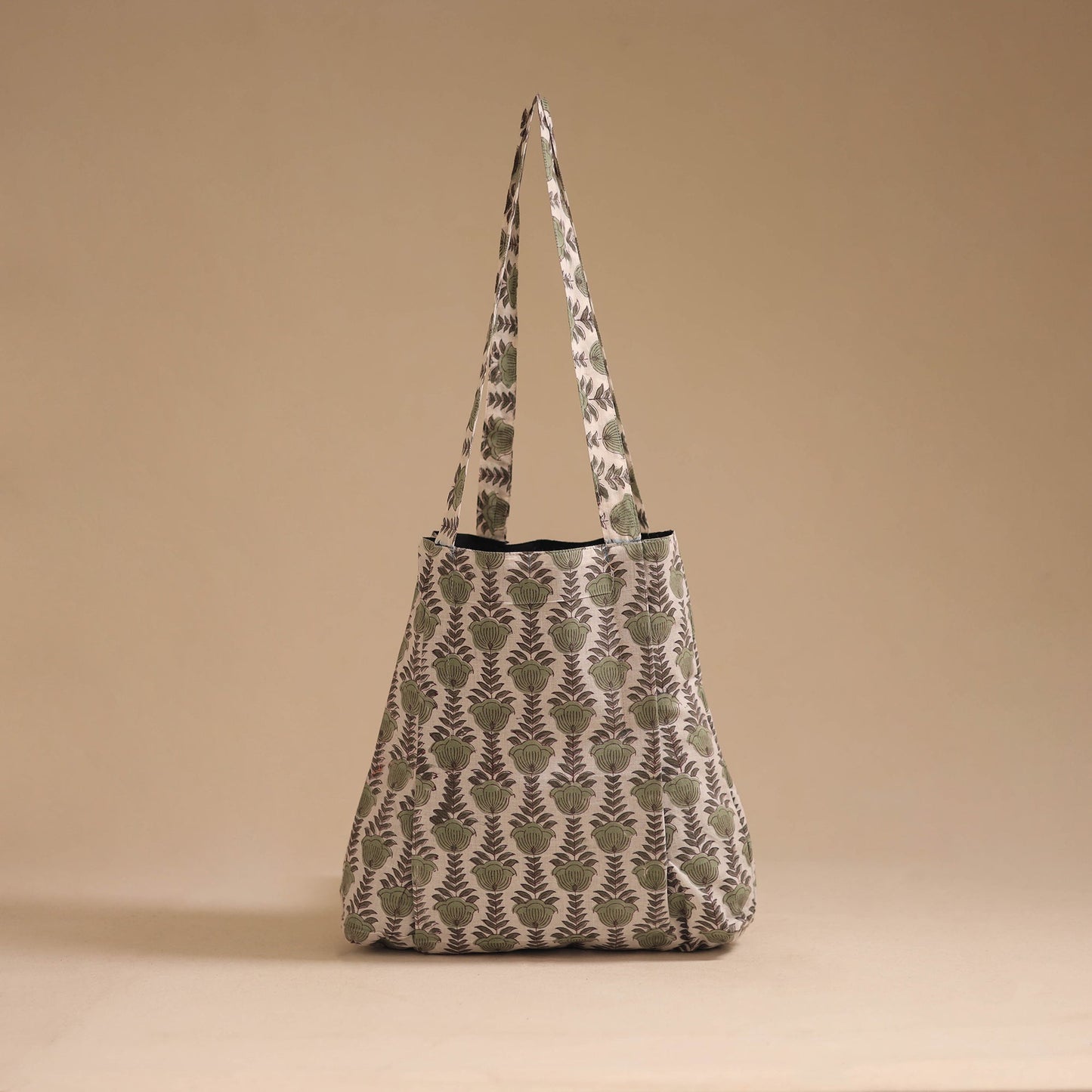 Beige - handcrafted cotton jhola bag 35