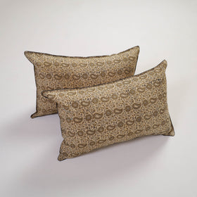  Beige Handcrafted Cotton Pillow Cover (Set of 2)