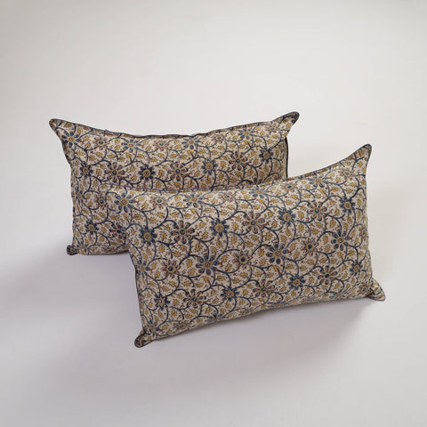  Beige Handcrafted Cotton Pillow Cover (Set of 2)