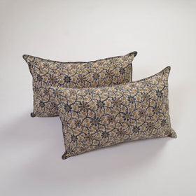  Beige Handcrafted Cotton Pillow Cover (Set of 2)