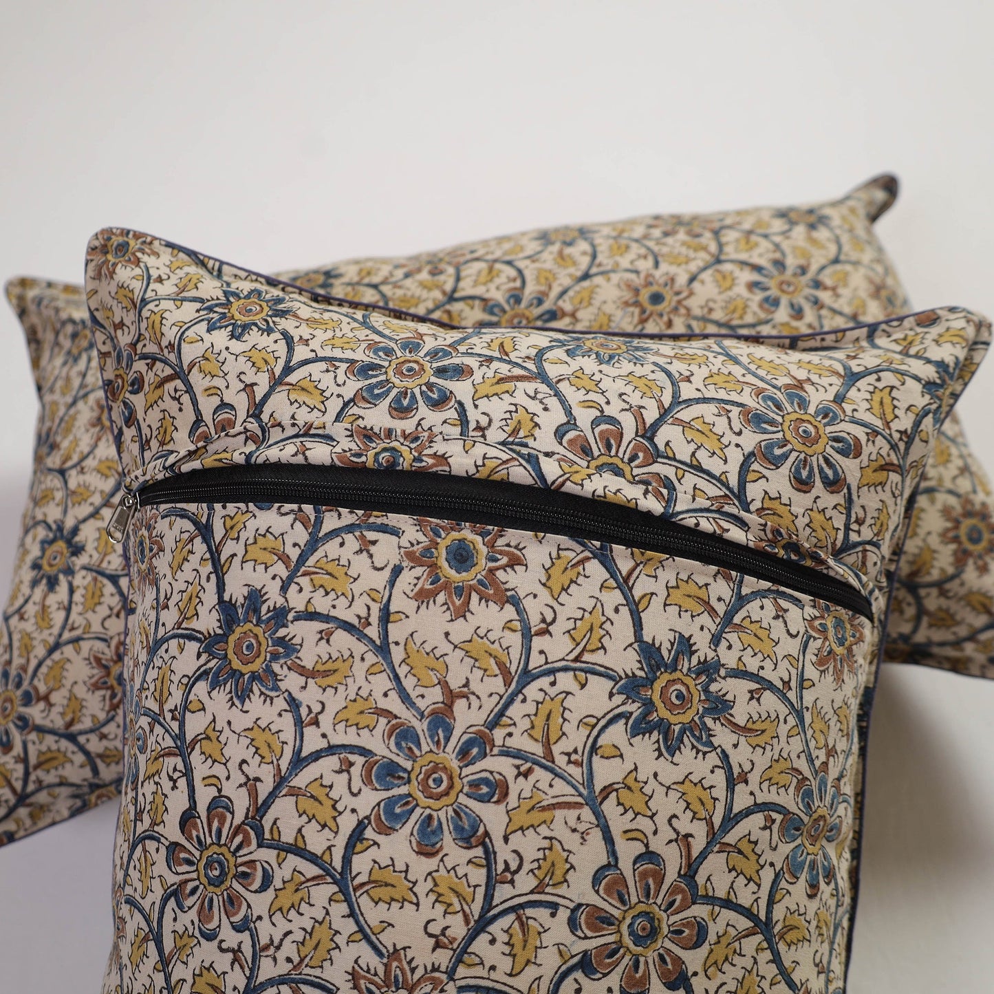  Beige Handcrafted Cotton Pillow Cover (Set of 2)