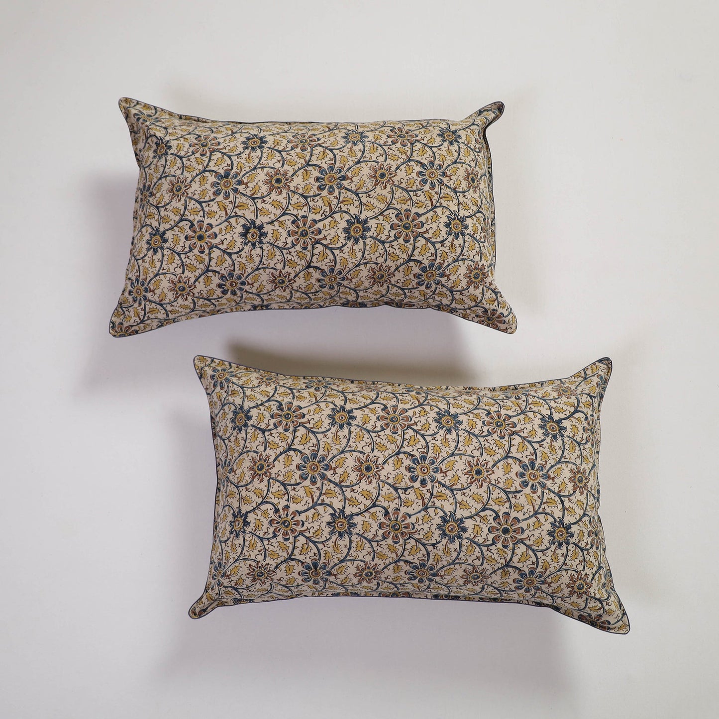  Beige Handcrafted Cotton Pillow Cover (Set of 2)