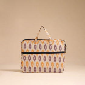 Beige - handcrafted cotton quilted laptop bag 05