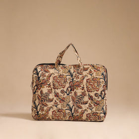 Beige - handcrafted cotton quilted laptop bag 54