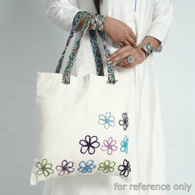  Handcrafted Cotton Recycled Cord Shoulder Bag 