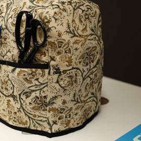 Beige Handcrafted Cotton Sewing Machine Cover 