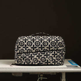 Beige Handcrafted Cotton Sewing Machine Cover 