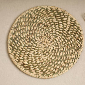 Beige - handcrafted eco-friendly sabai grass spiral mat 09