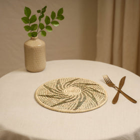 Beige - handcrafted eco-friendly sabai grass spiral mat 10