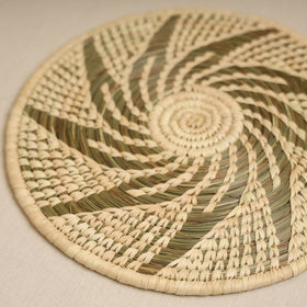 Beige - handcrafted eco-friendly sabai grass spiral mat 10