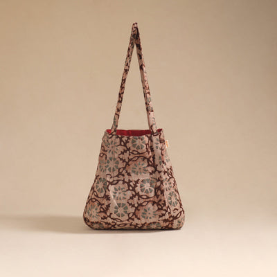 Red - handcrafted fabric jhola bag 03