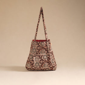 Red - handcrafted fabric jhola bag 03