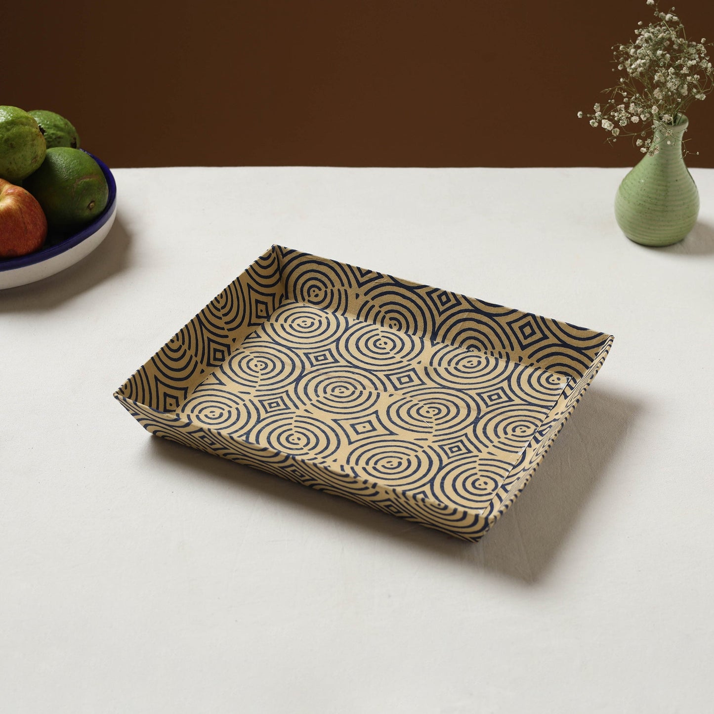 Beige - handcrafted fabric valet tray (12 x 10 in) 23