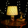 Beige - handcrafted floral fabric lamp shade 01