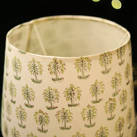Beige - handcrafted floral fabric lamp shade 02