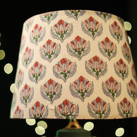 Beige - handcrafted floral fabric lamp shade 03