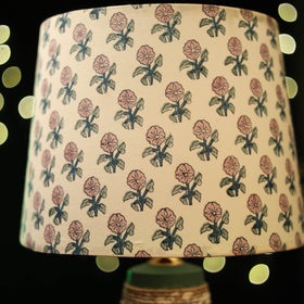 Beige - handcrafted floral fabric lamp shade 06