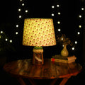 Beige - handcrafted floral fabric lamp shade 07