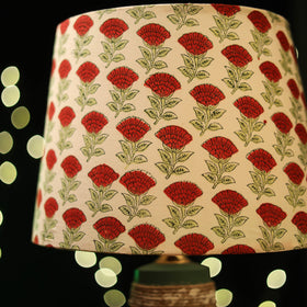 Beige - handcrafted floral fabric lamp shade 08