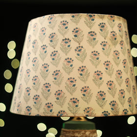 Beige - handcrafted floral fabric lamp shade 10