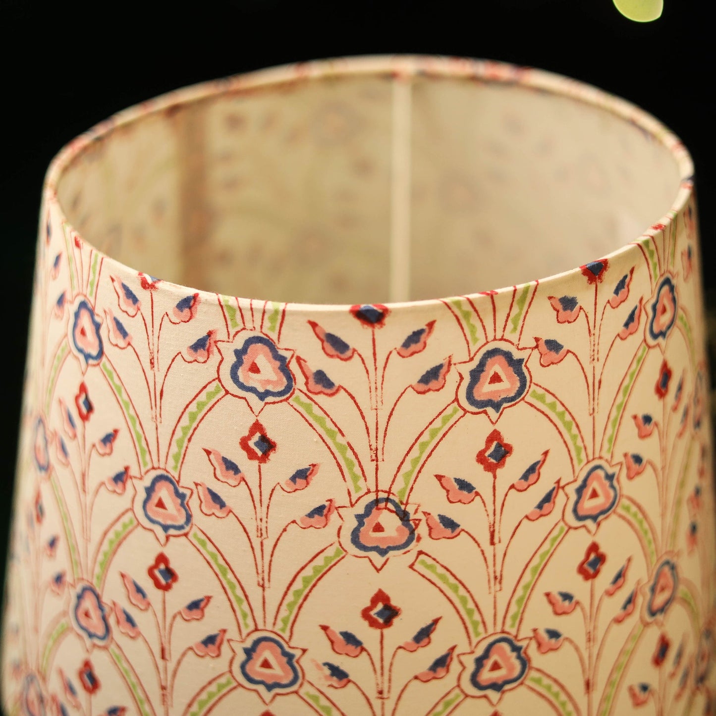 Beige - handcrafted floral fabric lamp shade 11