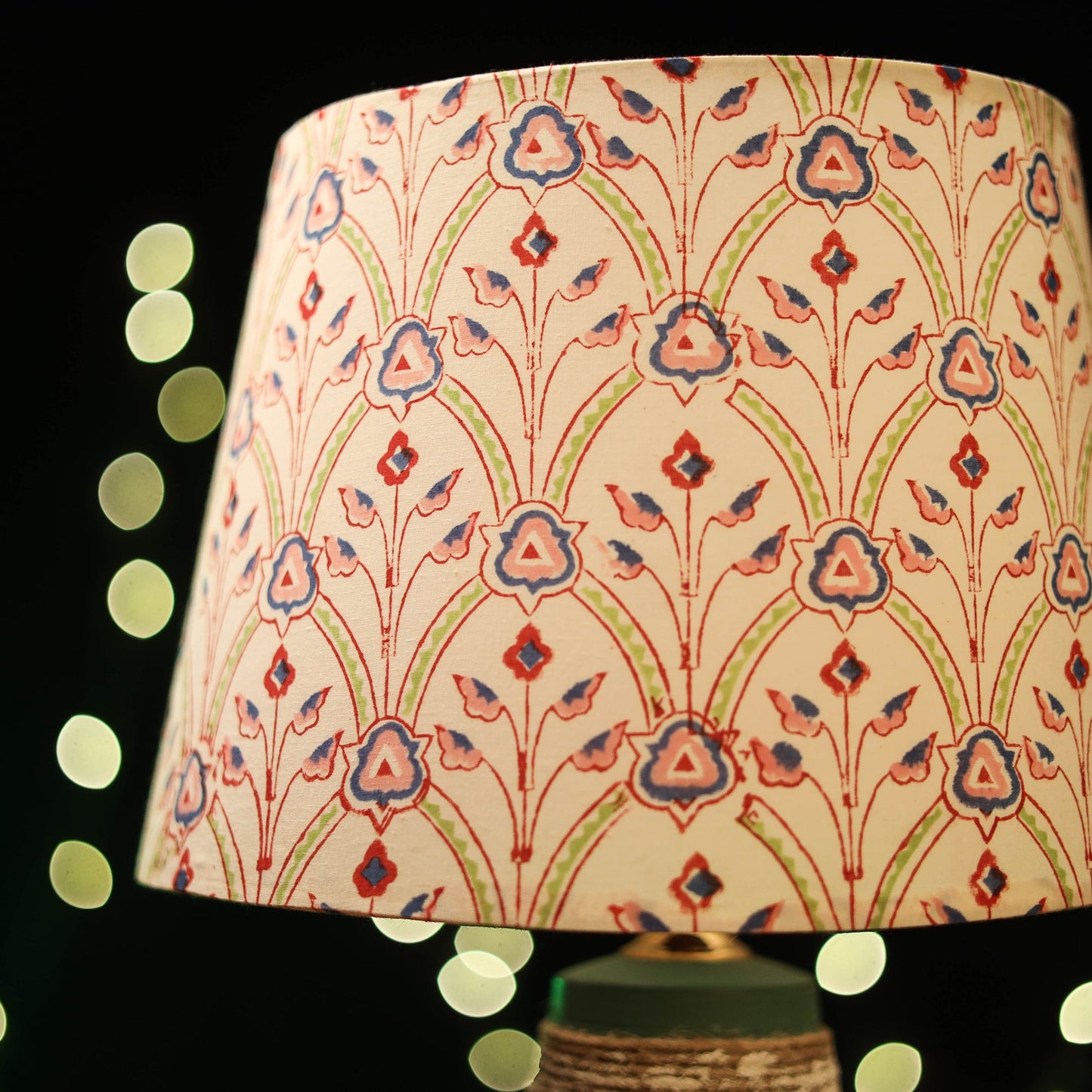 Beige - handcrafted floral fabric lamp shade 11