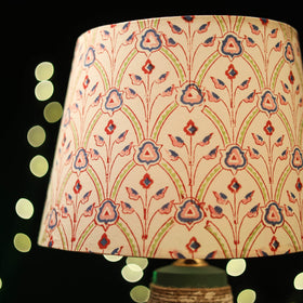 Beige - handcrafted floral fabric lamp shade 11