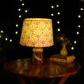 Beige - handcrafted floral fabric lamp shade 11