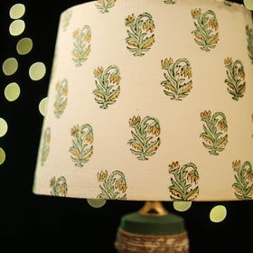 Beige - handcrafted floral fabric lamp shade 14