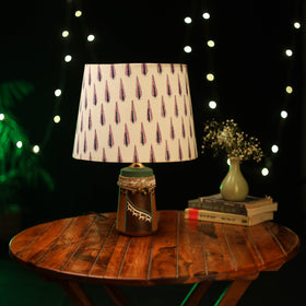 Beige - handcrafted floral fabric lamp shade 15