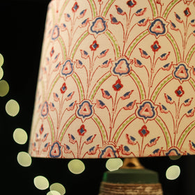 Beige - handcrafted floral fabric lamp shade 18