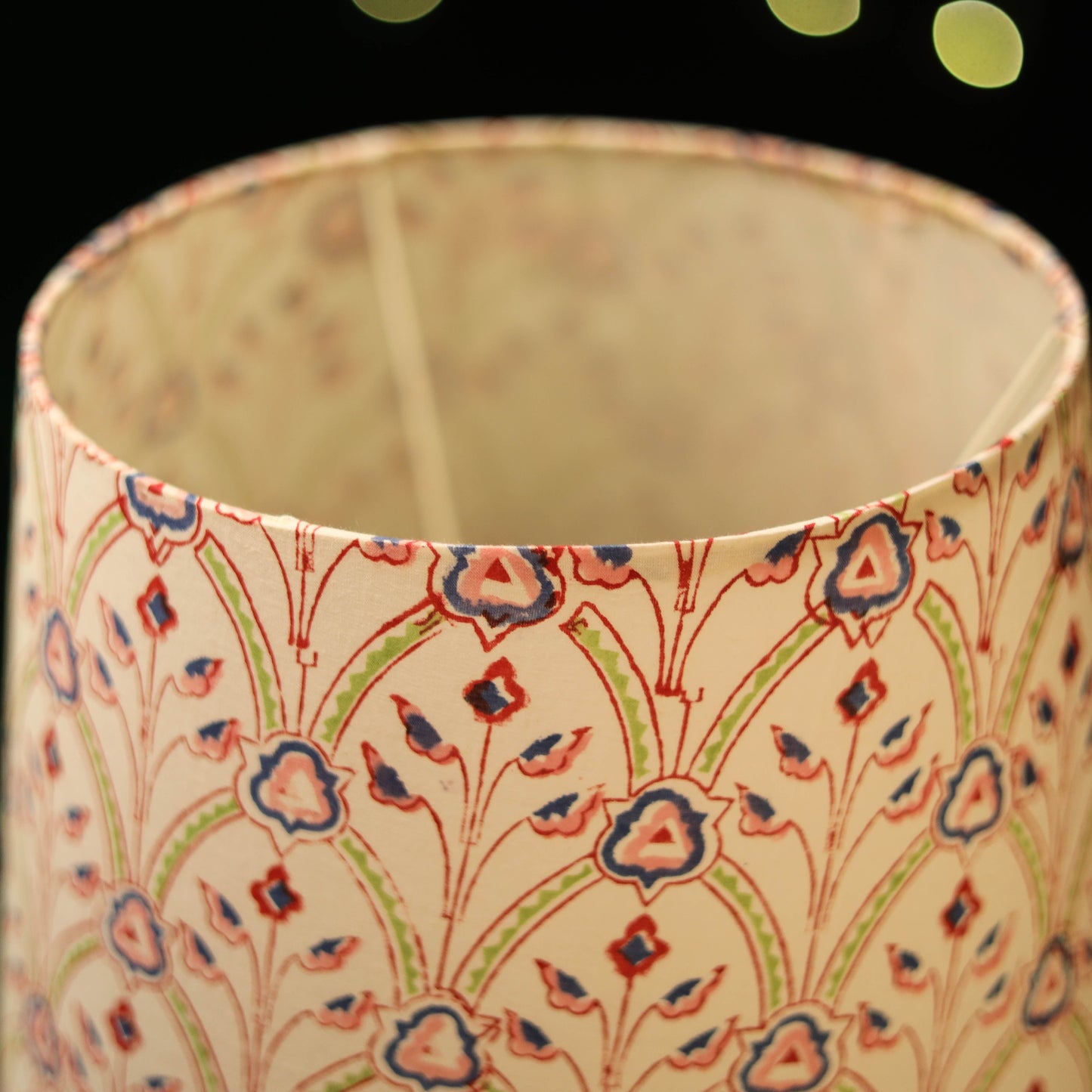 Beige - handcrafted floral fabric lamp shade 18