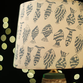 Beige - handcrafted floral fabric lamp shade 19