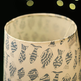 Beige - handcrafted floral fabric lamp shade 19