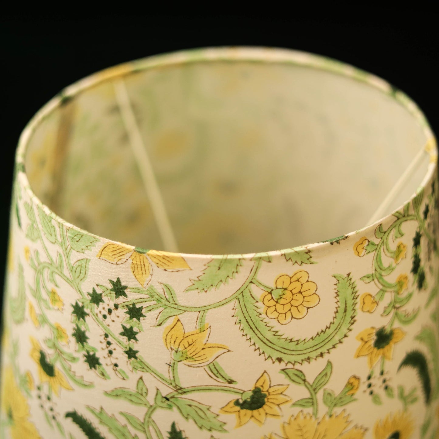 Beige - handcrafted floral fabric lamp shade 20