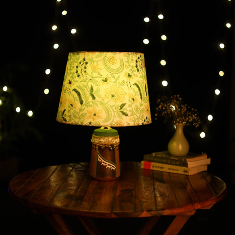 Beige - handcrafted floral fabric lamp shade 20