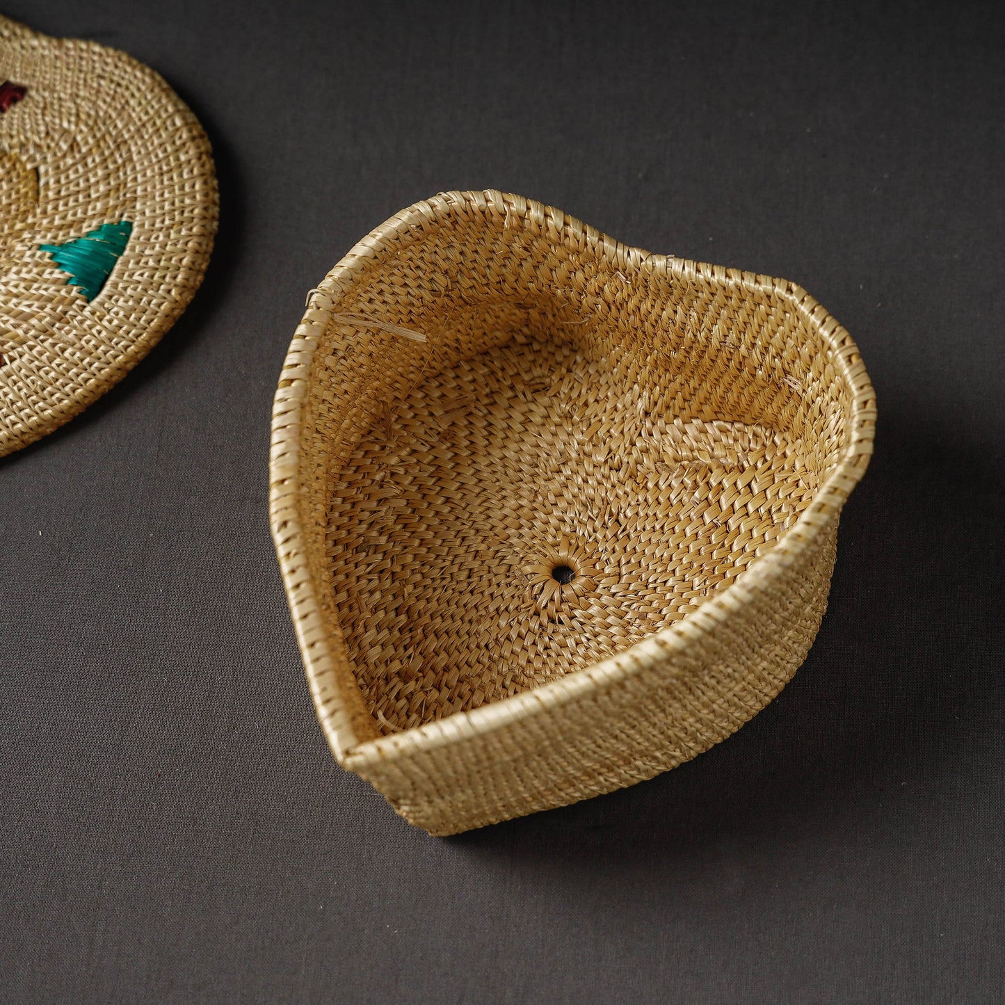  Beige Handcrafted Golden Grass Multipurpose Box (6 x 6 in)