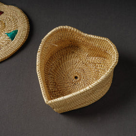  Beige Handcrafted Golden Grass Multipurpose Box (6 x 6 in)