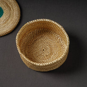  Beige Handcrafted Golden Grass Multipurpose Box (6 x 6 in)