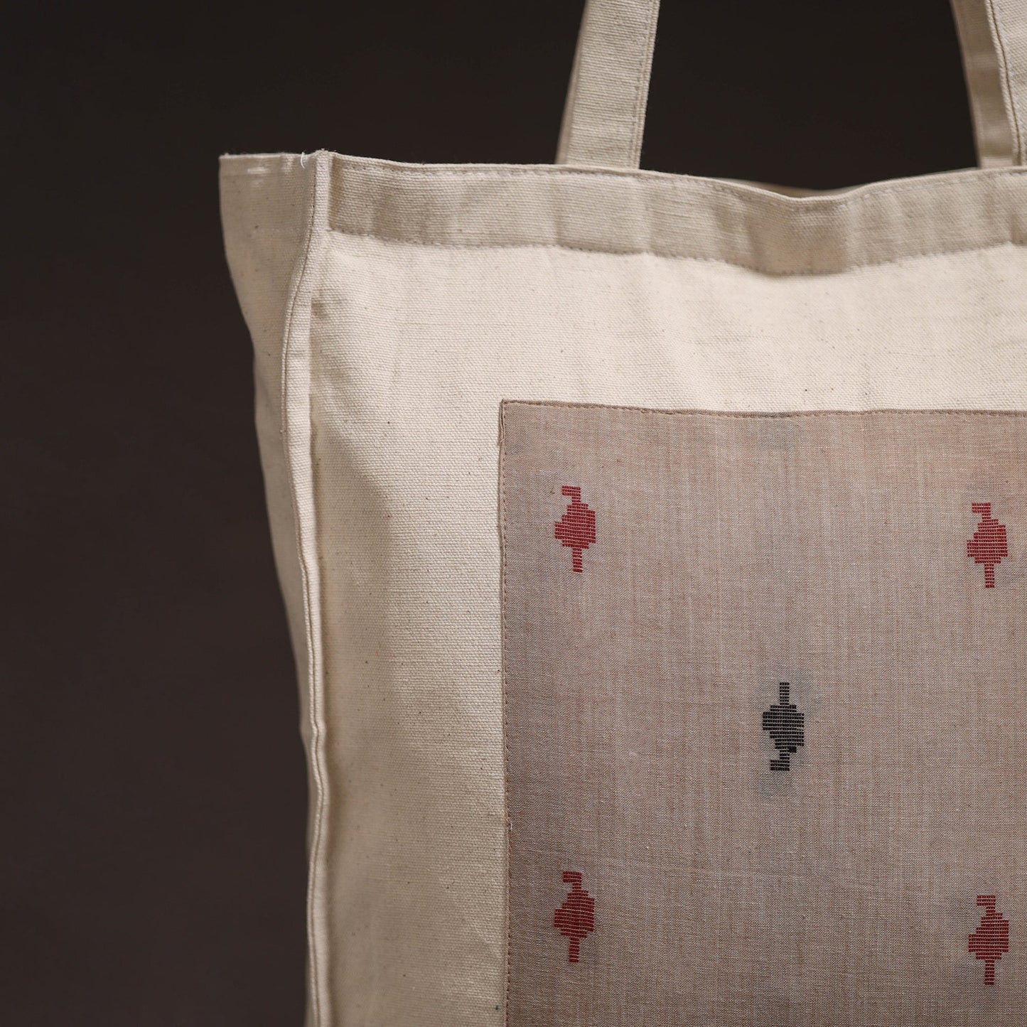 Handcrafted jacquard patch shoulder bag 05