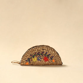 Handcrafted natural water hyacinth reed hand embroidered