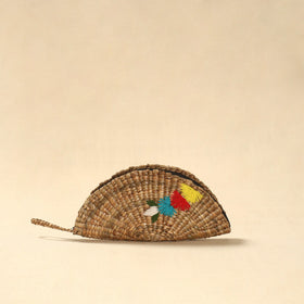 Handcrafted natural water hyacinth reed hand embroidered