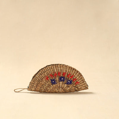 Handcrafted natural water hyacinth reed hand embroidered
