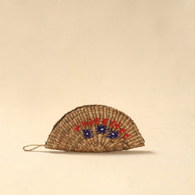 Handcrafted natural water hyacinth reed hand embroidered